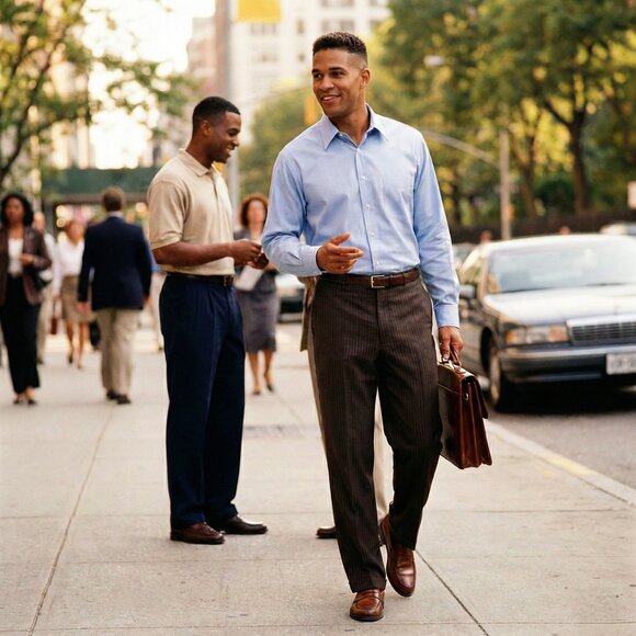 Industrie Clothing Other - Industrie Mens 30x32 Dress Pants Dark Brown Pinstripe Straight Leg Workwear